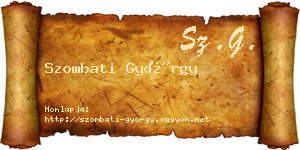 Szombati György névjegykártya